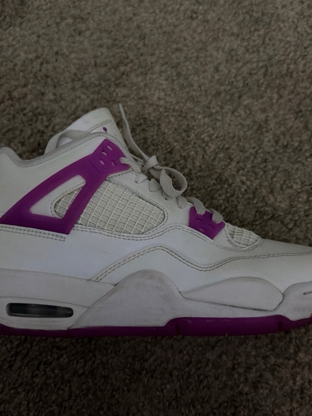 Jordan White Sneaker with Purple Accents